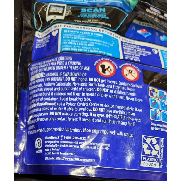 Finish Powerball Quantum Dishwasher Tabs - 37 Count for Ultimate Clean - Picture 5 of 6